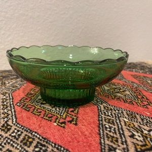 Vintage Emerald Green Glass Bowl